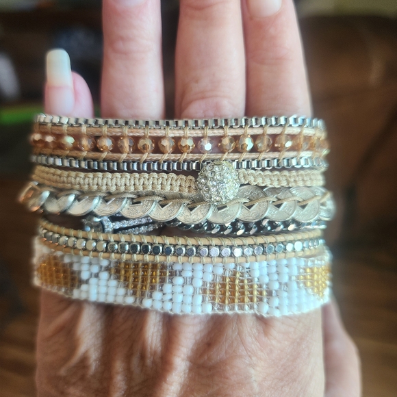 Victoria Emerson Gold and Silver Tone Layered Bracelet - Picture 4 of 6